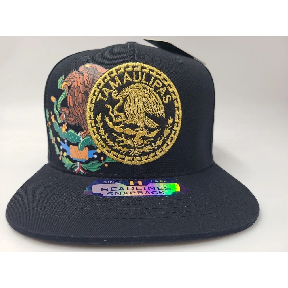 Tamaulipas Mexico Eagle Wynn Headwear‎ Snapback Hat Cap Cotton Men Women Black